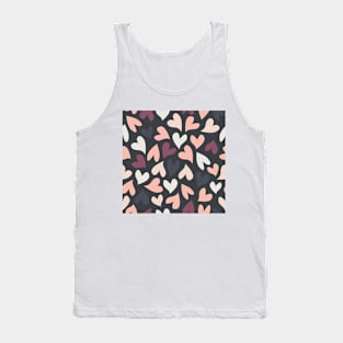 Dark Seamless Hearts Pattern Tank Top